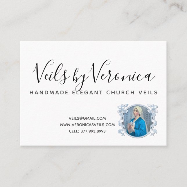 Carte De Visite Catholique Vierge Marie Religieuse chrétienne (Devant)