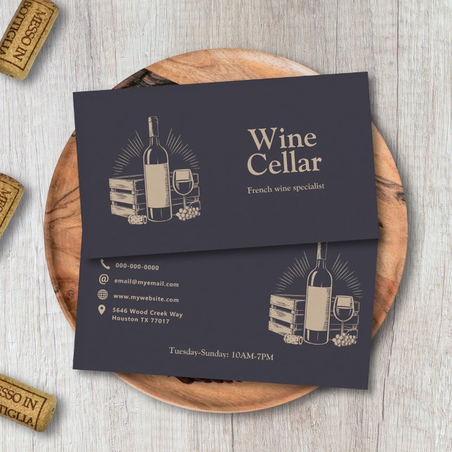 Carte De Visite Cave à vin - Or (Wine Cellar - Gold Business Card)