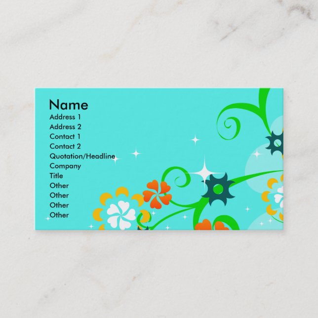 Carte De Visite CC-055.ai, Nom, Adresse 1, Adresse 2, Contact ... (Devant)