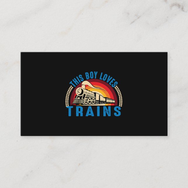 Carte De Visite Ce Garçon Aime Trains Chemin de fer Locomotive Tra (Devant)