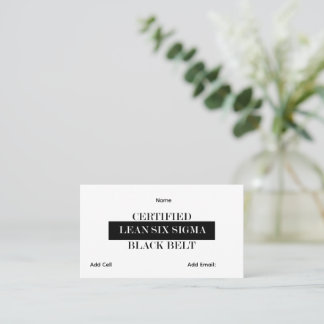 Carte De Visite Ceinture noire Lean Six Sigma personnalisable