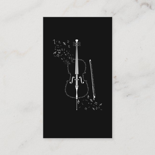 Carte De Visite Cello Music Notes Instrument Musician Cellist (Devant)
