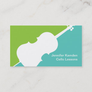 Carte De Visite Cello Music Professeur Joueur Cellist Musicien