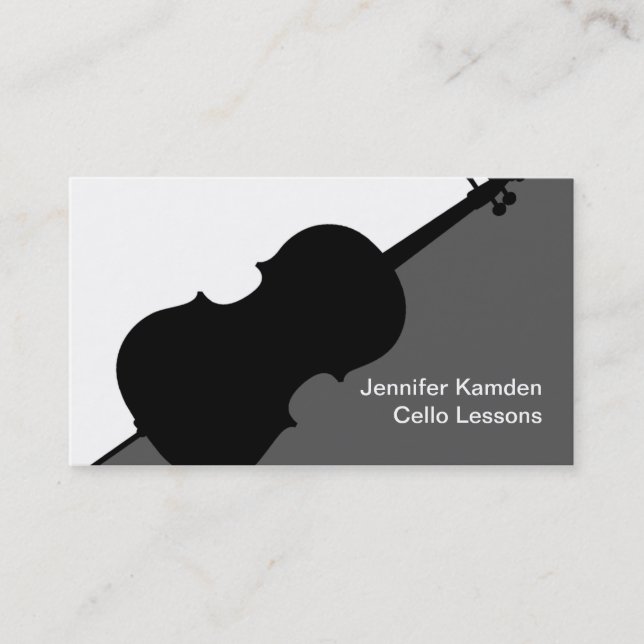 Carte De Visite Cello Musicien enseignant Joueur Cellist Musique (Devant)