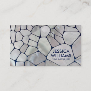 Carte De Visite Cellules Abstraites - Mère perle sur bleu