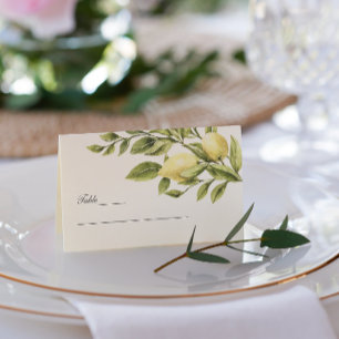 Carte De Visite Cendrée   Mariage élégant Feuille citrons