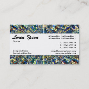 Carte De Visite Centre Band 040 - Blue Ripples