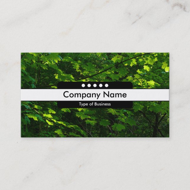 Carte De Visite Centre Band 5 Spots - Feuilles du printemps (Devant)