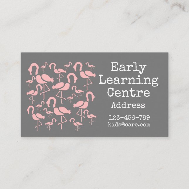 Carte De Visite Centre d'apprentissage préscolaire Flamingo rose (Devant)