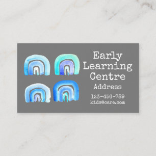 Carte De Visite Centre d'apprentissage préscolaire Garderie bleu a