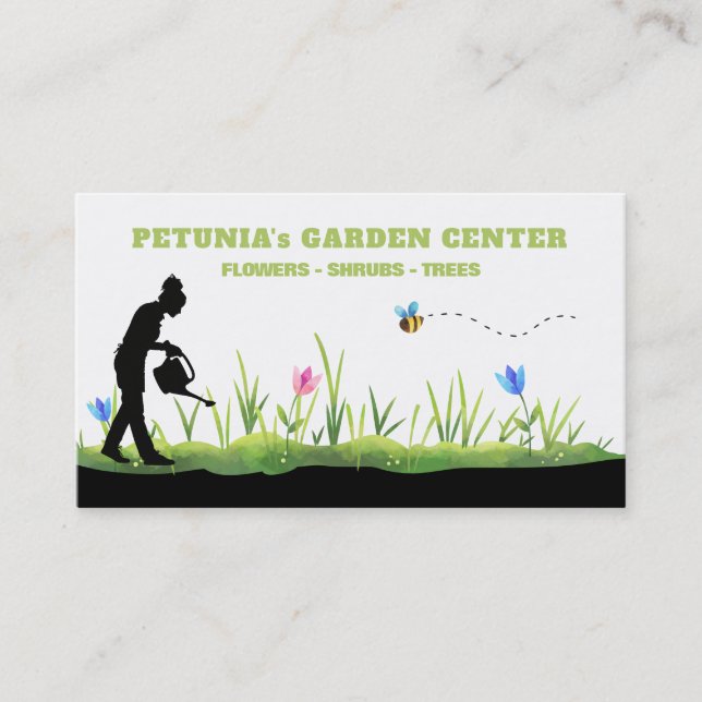 Carte De Visite *~* Centre de jardin Pépinière Horticulturiste Mod (Devant)