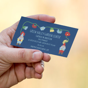Carte De Visite Centre de jardin personnalisé Gnomes et Fleurs