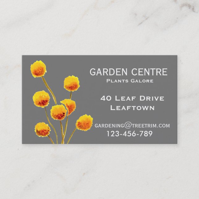 Carte De Visite Centre de jardinage fleurs sauvages australiens (Devant)