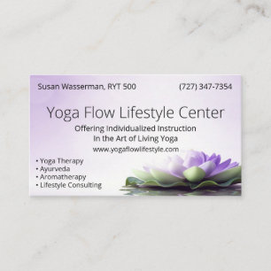 Carte De Visite Centre de mode de vie d'écoulement de yoga