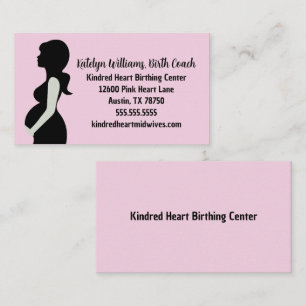 Carte De Visite Centre de naissance rose Coach de maternité Doula