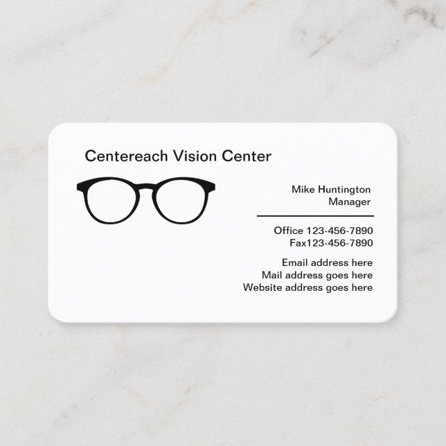 Carte De Visite Centre de vision moderne pour les détaillants (Devant)