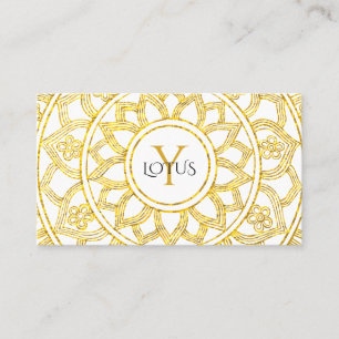 Carte De Visite Centre de yoga de Mandala Floral Gold Lotus