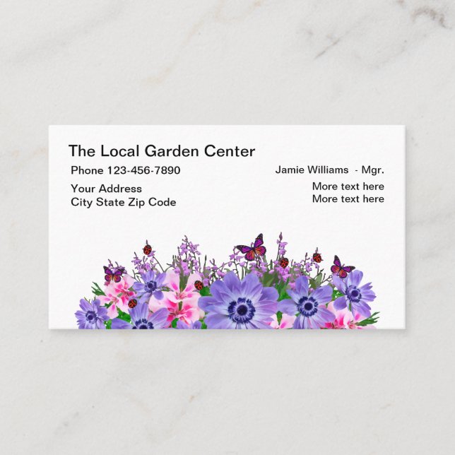 Carte De Visite Centre Et Jardin (Devant)