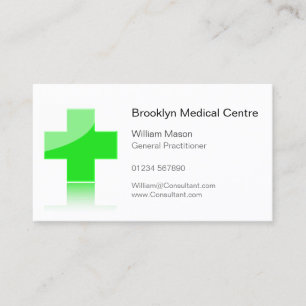 Carte De Visite Centre médical croisé vert de soins de santé -