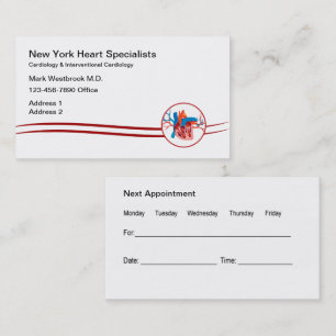 Carte De Visite Centre Médicale de rendez-vous des cardiologues