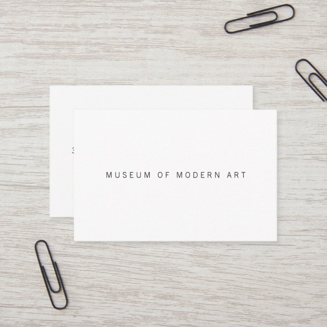 Carte De Visite Centre minimaliste du musée - Deux affaires avant  (Devant/Arrière en situation)