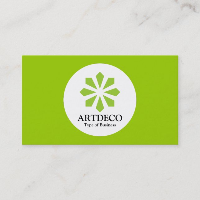 Carte De Visite Cercle - Art Déco - Martian Green (Devant)