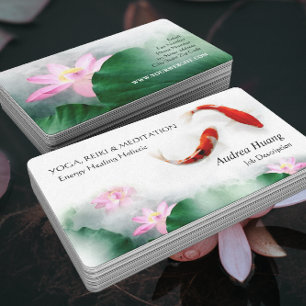 Carte De Visite Cercle de vie Oriental Zen Feng Shui Koi & Lotus