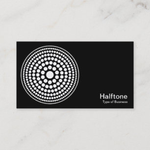 Carte De Visite Cercle demi-ton 01 - Blanc sur noir