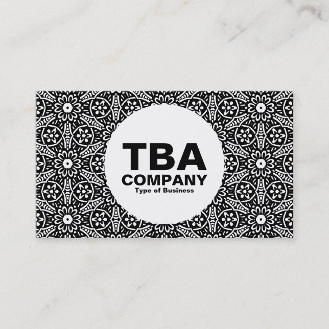 Carte De Visite Cercle - Fleurs géométriques (Devant)