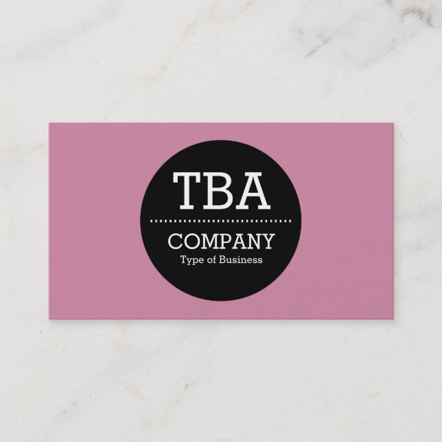 Carte De Visite Cercle noir v2 - Rose poussiéreux (Devant)