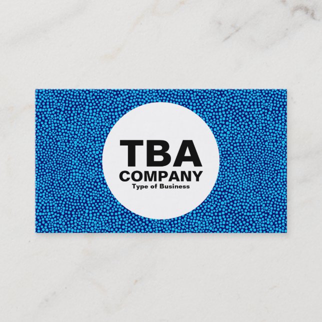 Carte De Visite Cercle - Spots aléatoires - Sky Blue sur Deep Navy (Devant)