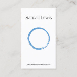 Carte De Visite Cercle zen simple bleu/blanc