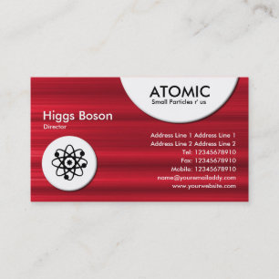 Carte De Visite Cercles atomiques - Texture brodée rouge