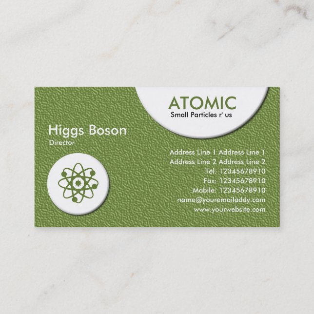 Carte De Visite Cercles atomiques - texture de relief par vert (Devant)