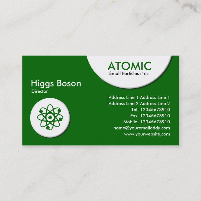 Carte De Visite Cercles atomiques - Vert herbe (006600) (Devant)