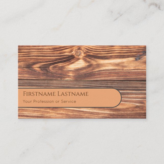 Carte De Visite Cercles avec 100% naturel en bois organique (Devant)