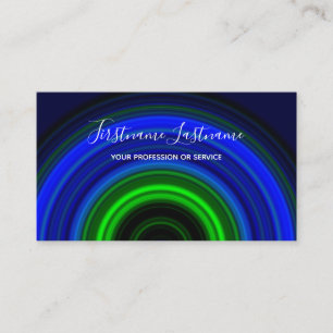 Carte De Visite Cercles bleus Abstraits cercles verts calligraphie