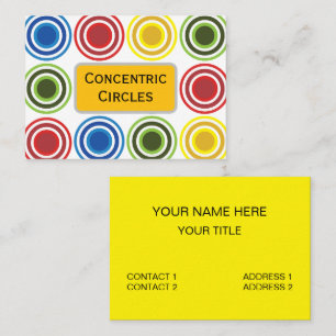 Carte De Visite Cercles concentriques colorés 