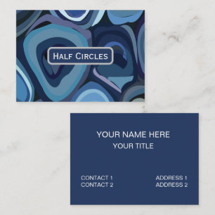 Carte De Visite Cercles demi-bleus géométriques Abstraits