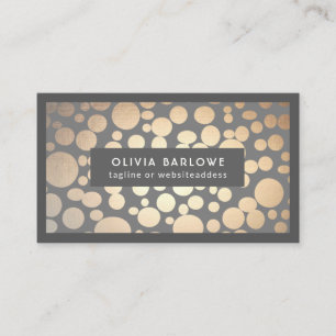 Carte De Visite Cercles d'or chic Gris Designer tendance