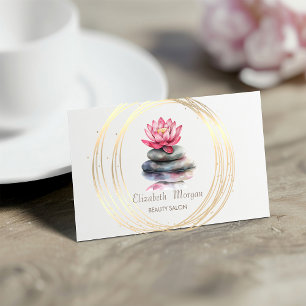 Carte De Visite Cercles d'Or Chic Pierres Lotus Zen