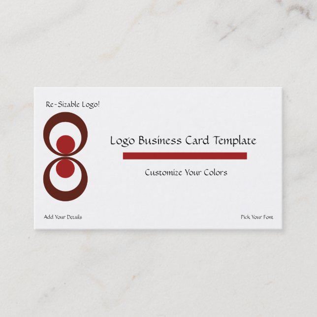 Carte De Visite Cercles Logo Entreprise - Logo Simple Rouge (Devant)