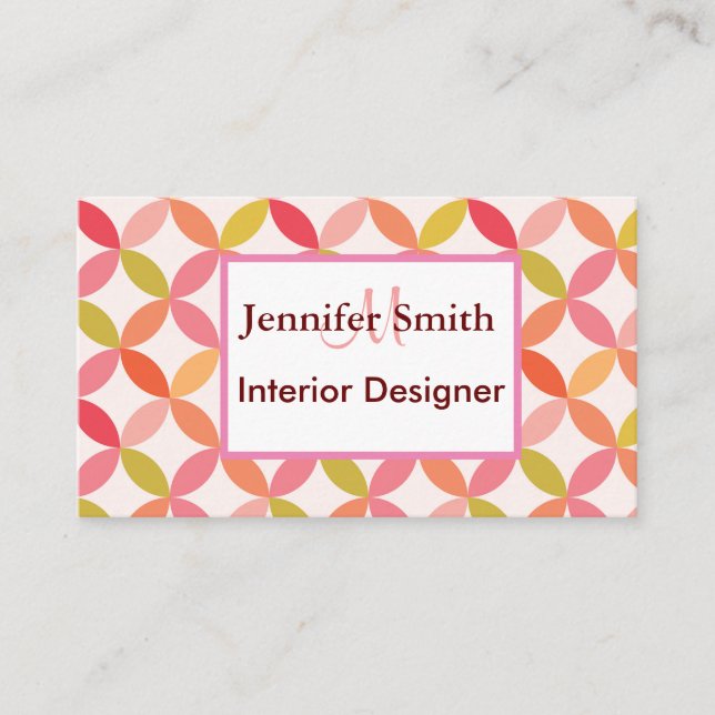 Carte De Visite Cercles modernes du milieu du siècle (Devant)