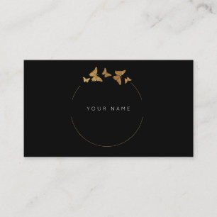 Carte De Visite Cercles papillon Golden Foil Black Vip
