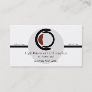 Carte De Visite Cercles simples et croissant - Logo circulaire