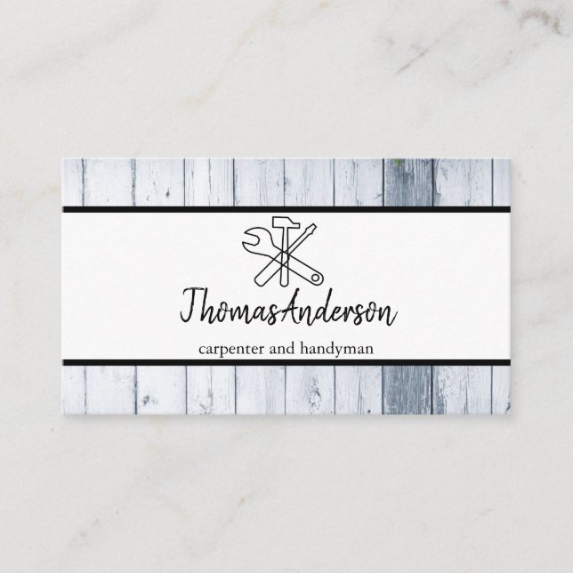 Carte De Visite Céréales de bois professionnel de menuiserie rusti (Devant)