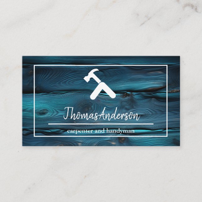 Carte De Visite Céréales de bois professionnel de menuiserie rusti (Devant)