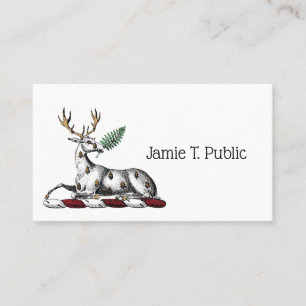 Carte De Visite Cerf avec Emblème héraldique de graisse