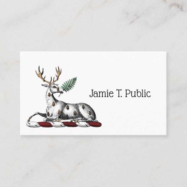 Carte De Visite Cerf avec Emblème héraldique de graisse (Devant)
