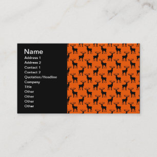 Carte De Visite Cerf élaphe sur fond orange vif